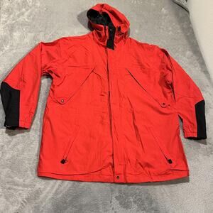 Vintage Marlboro Adventure Team Jacket Mens XL Red Hooded Nylon Windbreaker 90s